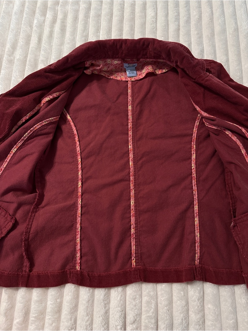 VINTAGE Y2K G.H. Bass Tailored Corduroy Blazer Jacket in Burgundy - Picture 5 of 9